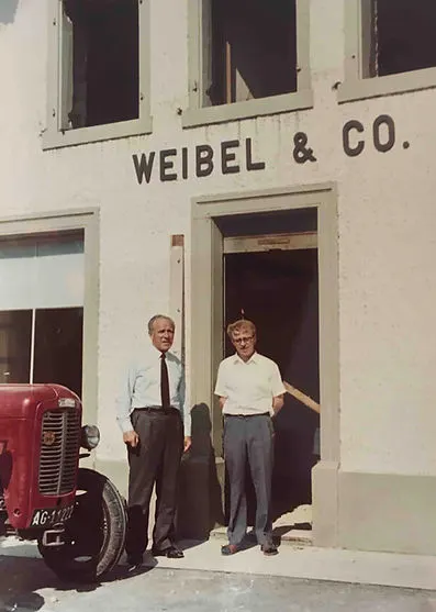 Historische Werbung für Schlafwochen bei Weibel Möbel