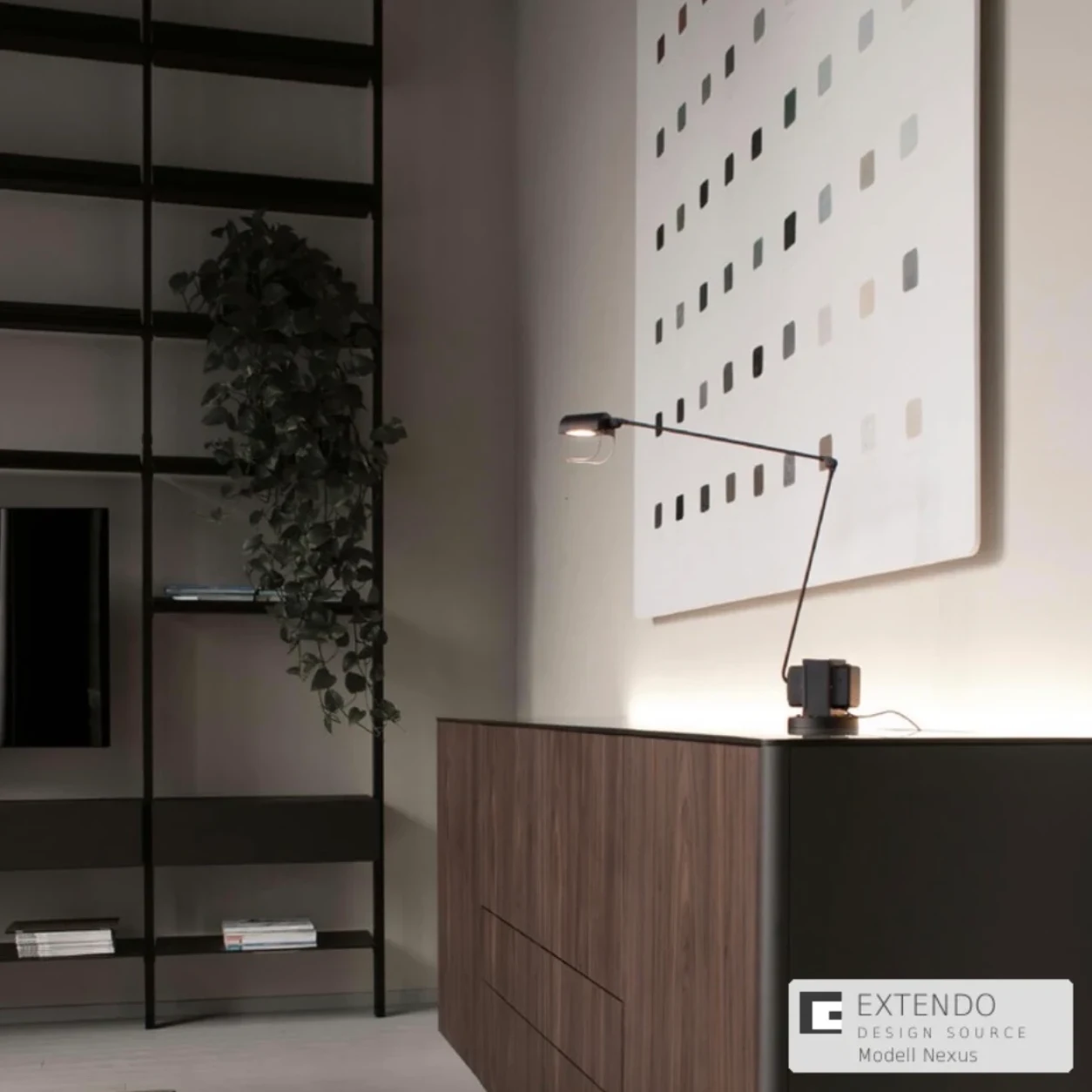 Elegantes Holz-Sideboard in modernem Wohnraum