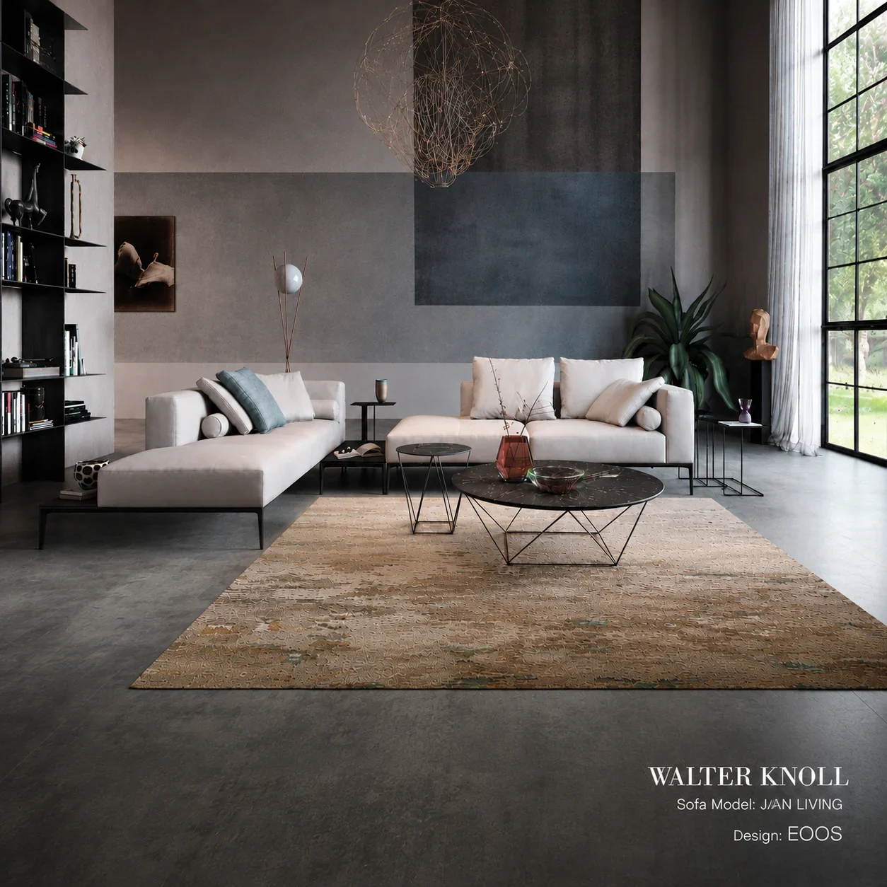 Eleganter Wohnraum mit Sofa und Couchtisch von Walter Knoll